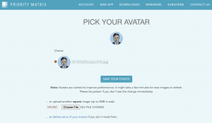 Changing your Priority Matrix avatar