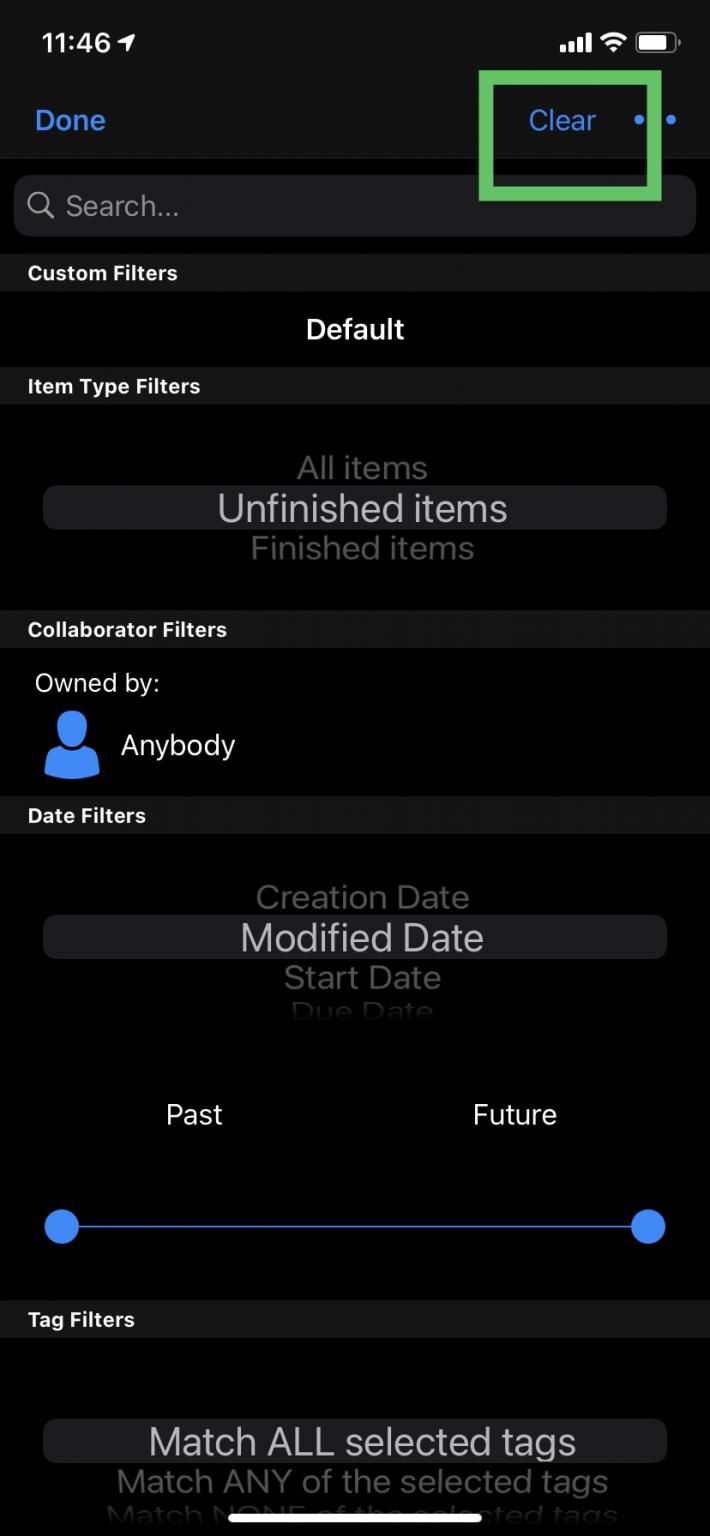 How Do I Clear Filters on iPhone? Priority Matrix Help