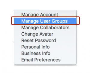 Select "Manage User Groups"