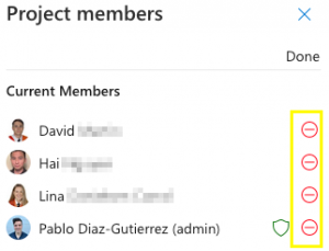 Remove project members