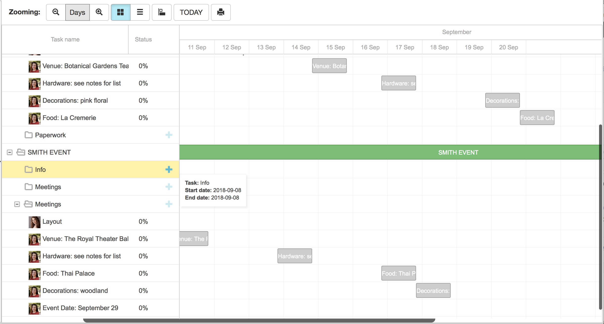 Sample Gantt Chart For Event Planning