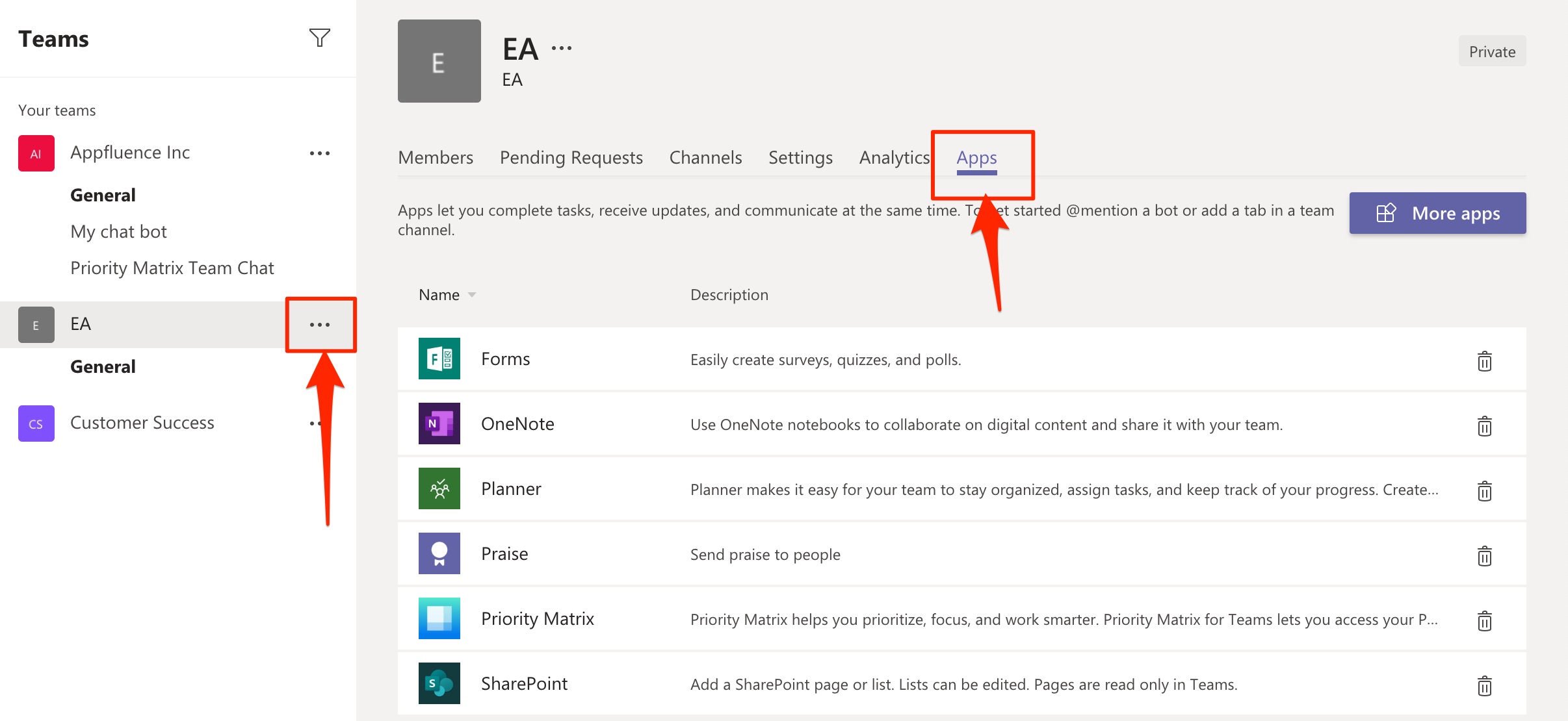 Remove Priority Matrix chat bot on Teams