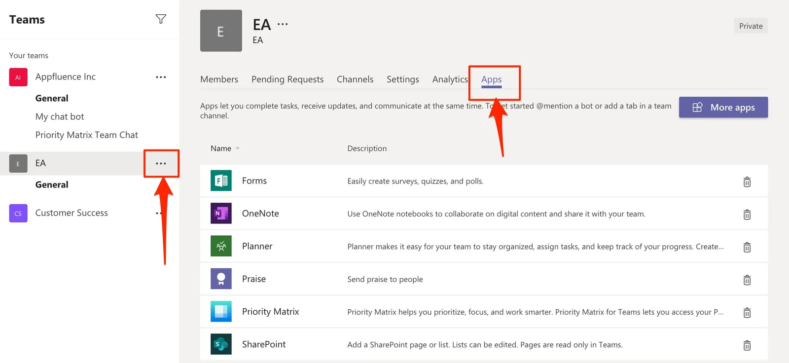 Remove Priority Matrix chat bot on Teams