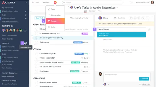 Asana project dashboard screenshot
