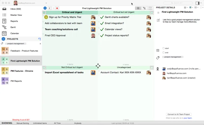 Priority Matrix screenshot