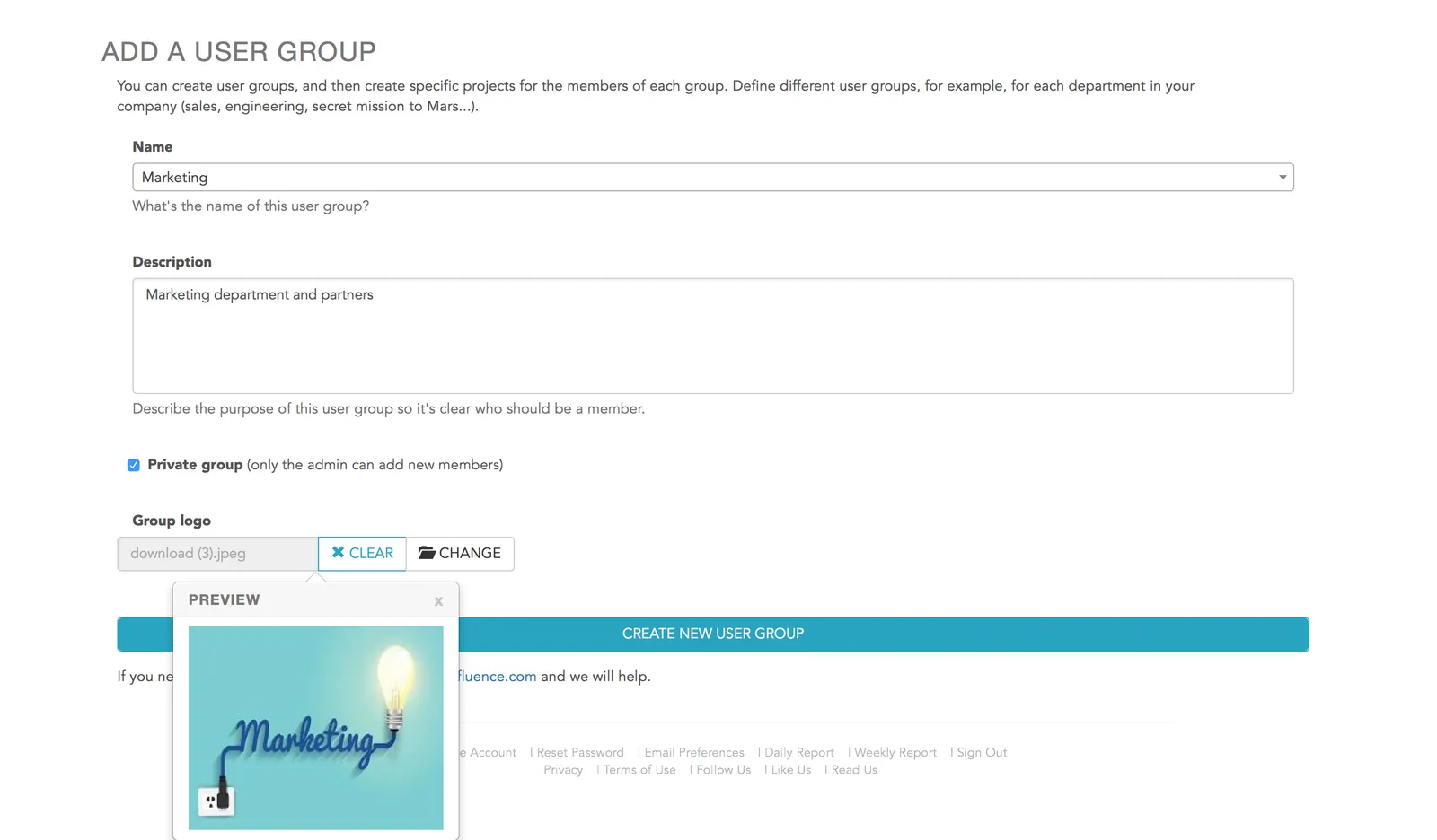Add descriptions to user groups 