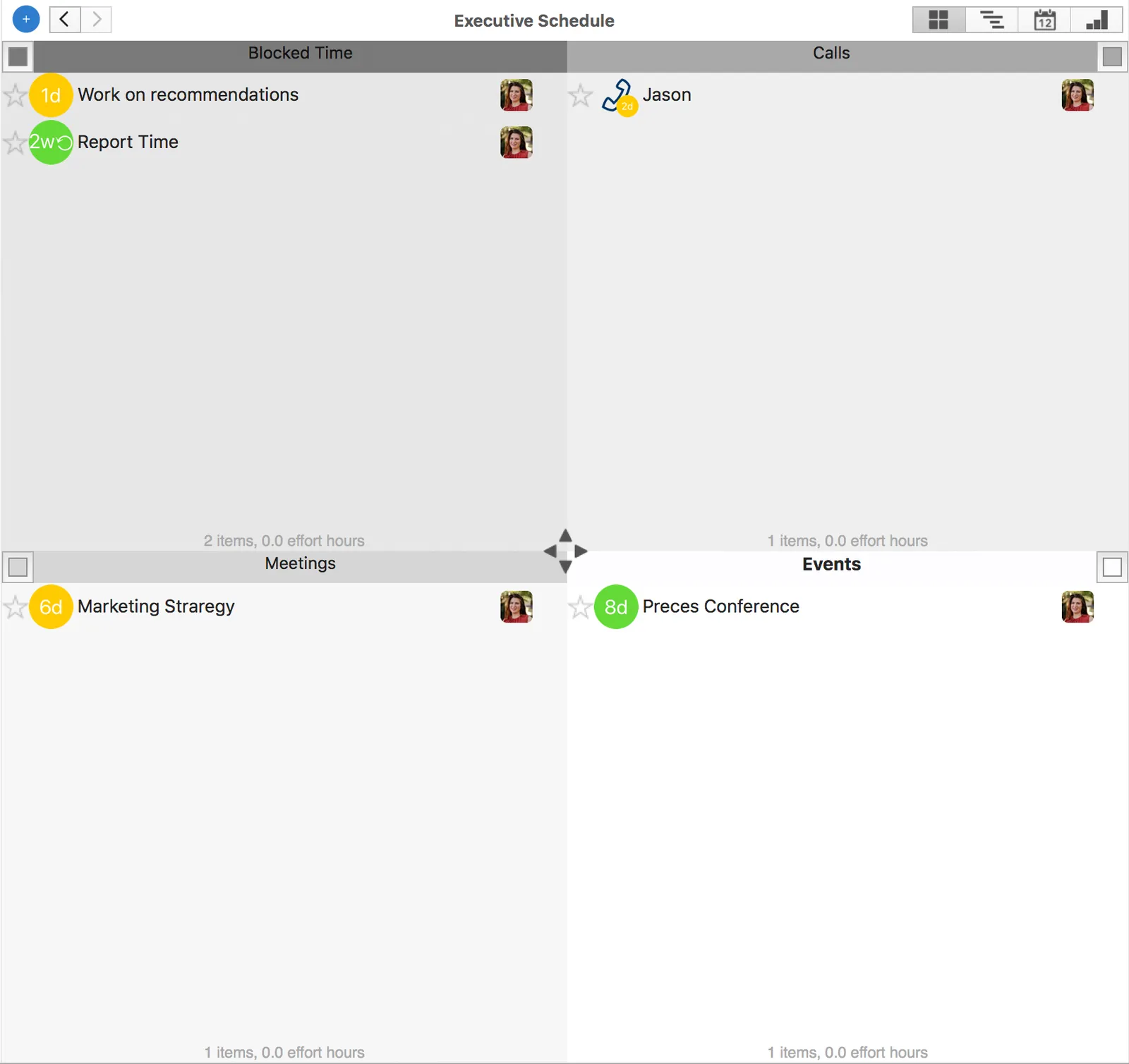 Executive schedule template